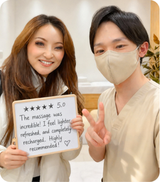 Guest review for Tokyo wellness massage